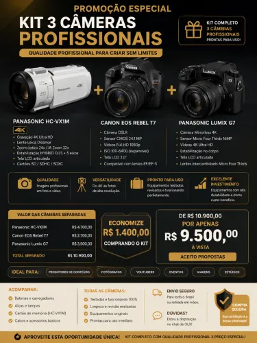 Kit câmeras profissionais