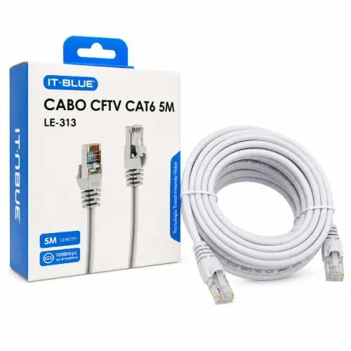 Cabo de Rede CAT6 5 Metros - Internet 100% Estável - Novo - Ditudo Tech e Variedades