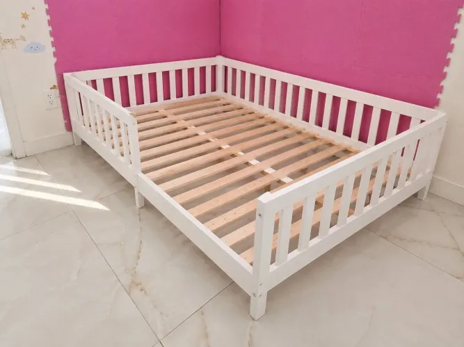 Cama infantil montessoriana casal, em madeira