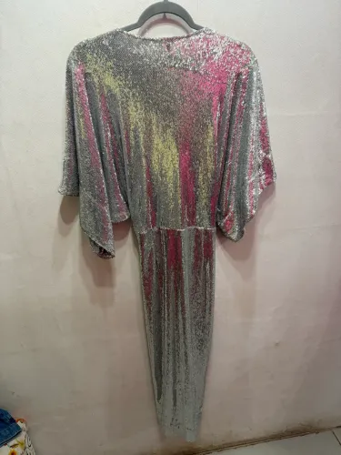 Vestido paetês prata le lis blanc tamanho 36 lindo