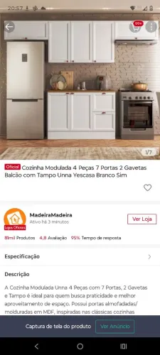 Armário de cozinha modulada