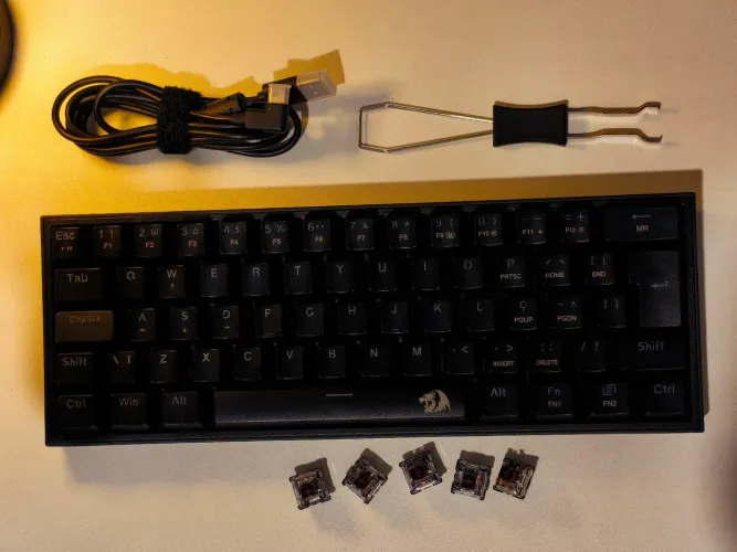 TECLADO MECÂNICO REDRAGON FIZZ K617 PERFEITO!
