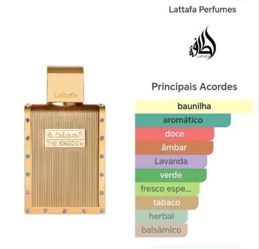 ? Perfume The Kingdom Masculino Lattafa 100ml - Original | Lacrado