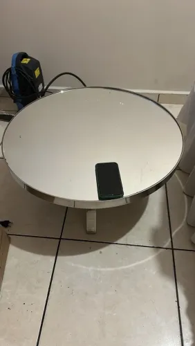 Mesa de centro de inox com espelho