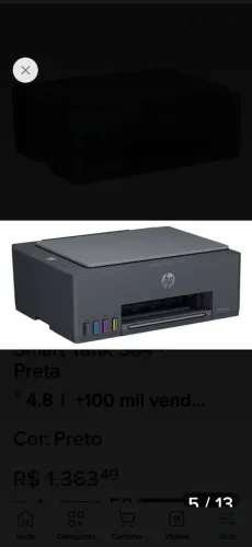 Impressora Multifuncional HP Smart Tank 584 - Preta