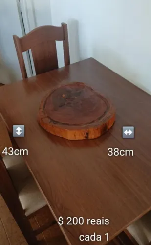 Tábua de Carne Artesanais de Madeira Maciça Rústica