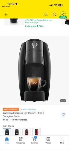 Cafeteira 3 corações 