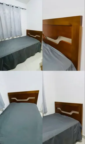 Cama viúva madeira maciça + colchão 