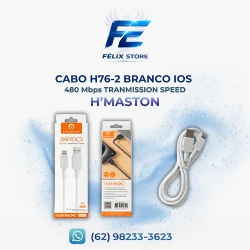 Cabo iPhone Branco 4.8A Turbo - Super Rápido ?