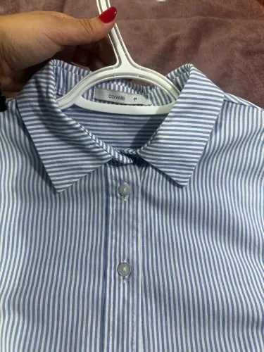 Camisa Feminina Listrada Azul e Branca - Cortelle