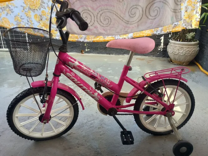 Bicicleta infantil aro 16 South Nininha pink c/ rodinha