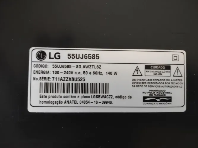 TV LG 55 4k com tela quebrada 