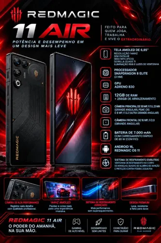 Redmagic 11 Air - 12GB/256GB - Pouco Usado