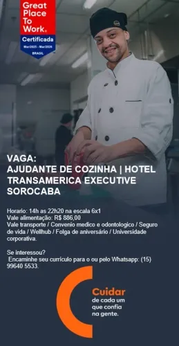 AJUDANTE DE COZINHA - HOTEL TRANSAMERICA EXECUTIVE SOROCABA