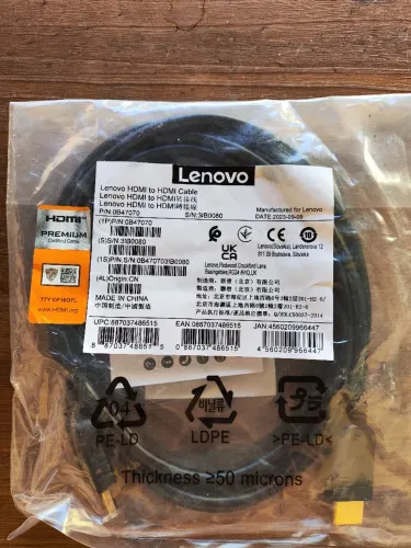 Cabo HDMI Lenovo Original Premium - Novo Lacrado