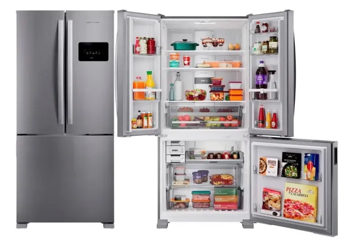 Geladeira com freezer inverter Brastemp BRO85MK con capacidad de 559L inox