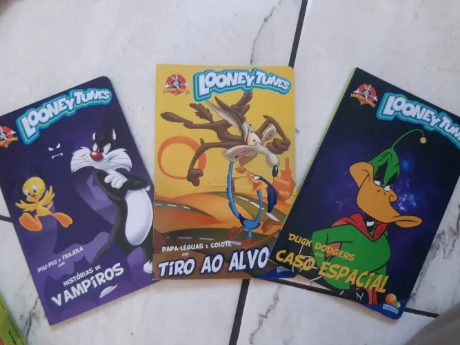 Lote 3 Livros Cartonados Looney Tunes Warner Bros Perfeito Estado