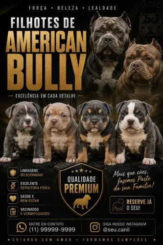 VENDO FILHOTES DE AMERICAN BULLY 100 % LEGÍTIMOS PAI E MÃE COM PEDIGREE 