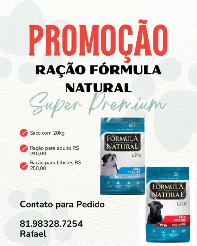 Ração pra cachorro fórmula natural
