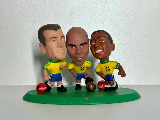 Mini Craques Coca-Cola 1998 - Trio Especial Ronaldo, Romário e Dunga