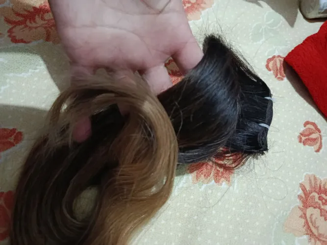 Cabelo humano morena iluminada