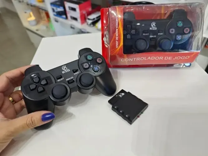 Controle Sem Fio PS2 Joystick Wireless Dualshock 2 Gamer 2.4GHz