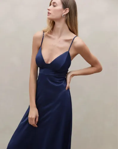 VESTIDO LONGO AZUL MARINHO- AMARO