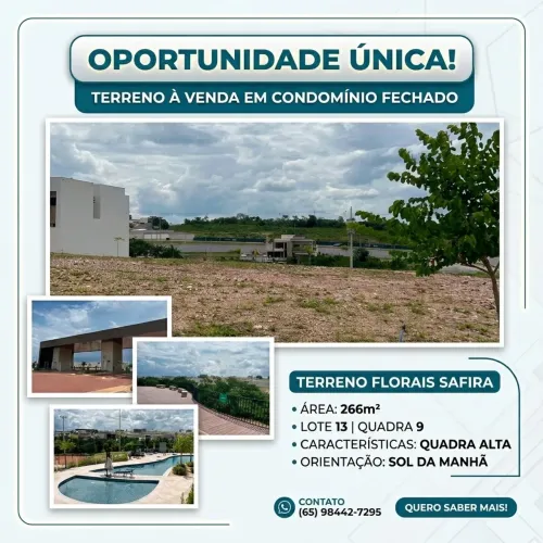 Ágio Terreno Florais Safira, 266m, sol da manhã