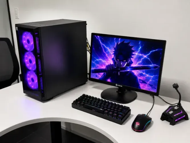 PC GAMER COMPLETO + Monitor + Teclado + Mouse e Microfone