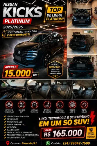 Nissan Kicks 1.0 Turbo Platinum 2026