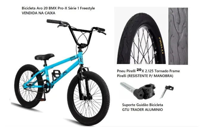 Bicicleta Aro 20 Prox Bmx Pneus Frame Pirelli tornado Mesa trader 2026