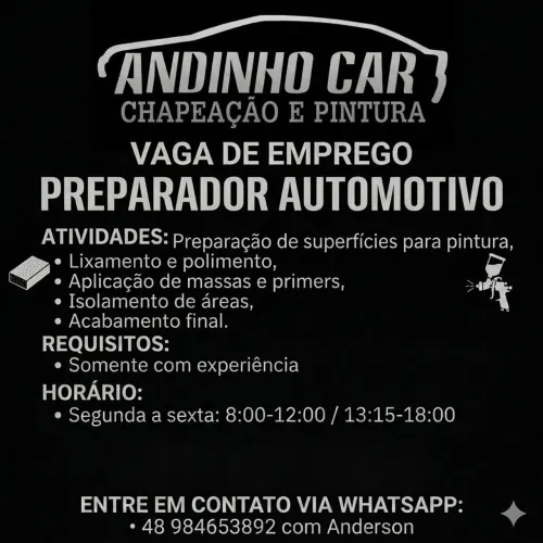 Vaga para preparador automotivo 
