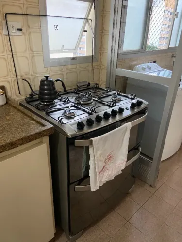 Fogão Electrolux Inox 5 Bocas Duplo Forno (Gás + Elétrico) 76MDX - Excelente Estado