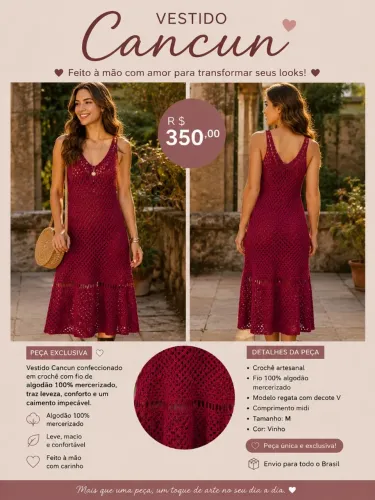 Vestido Cancun em crochê