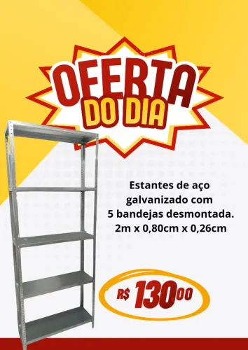 ESTANTE DE AÇO GALVANIZADO NA PROMOÇÃO 