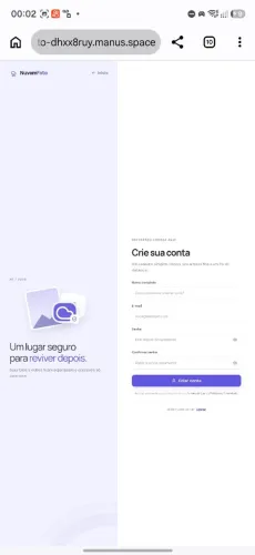 APLICATIVO de armazenamento de fotos e vídeos 