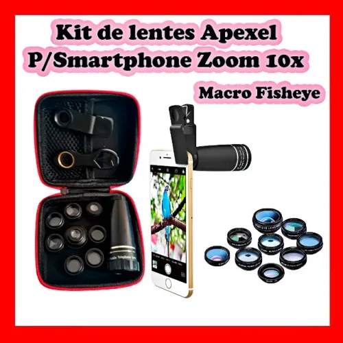 Kit de 10 lentes Apexel - Zoom 10x 