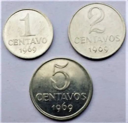 Moedas 1 centavo - 1969 - Todas