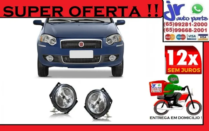 Par Farol de Milha  Palio G4 08 09 10 11 Auxiliar Neblina