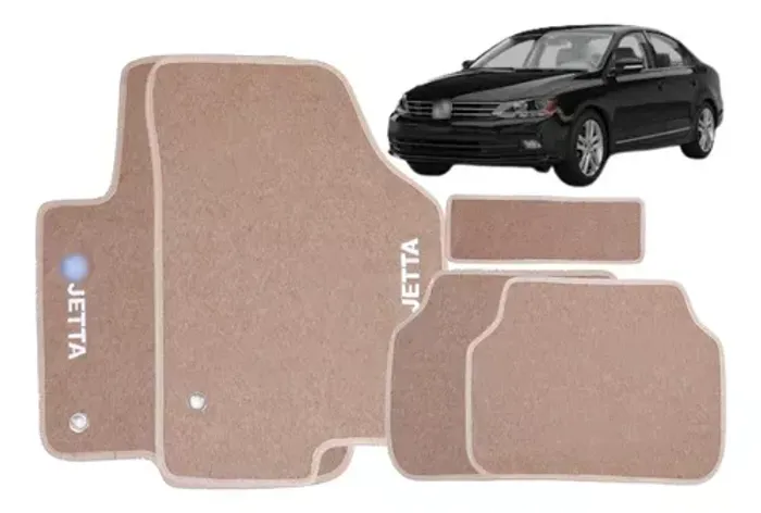Tapete Carpete Volkswagen Jetta 2011 à 2017 - Bege 3 Peças - Ecotap