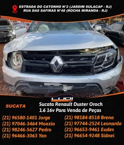 Sucata Renault Duster Oroch 1.6 16v Para Venda de Peças