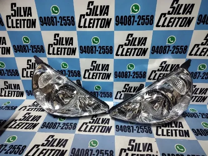par farol honda fit 2003 ate 2008 cromado novo importado 