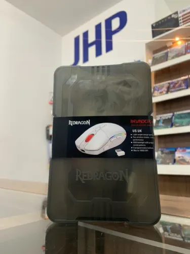 Mouse Gamer Sem Fio Redragon Invader Pro RGB Branco Novo | Parcela Sem Juros | Curitiba