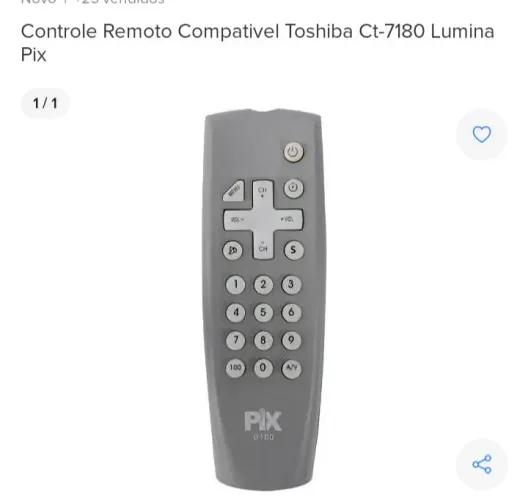 Controle remoto similar Toshiba