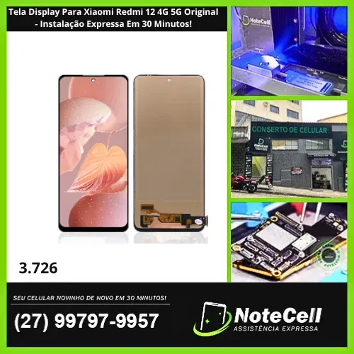 Tela Display Para Xiaomi Redmi 12 4G 5G Original- Instalação Expressa Em 30 Minutos!