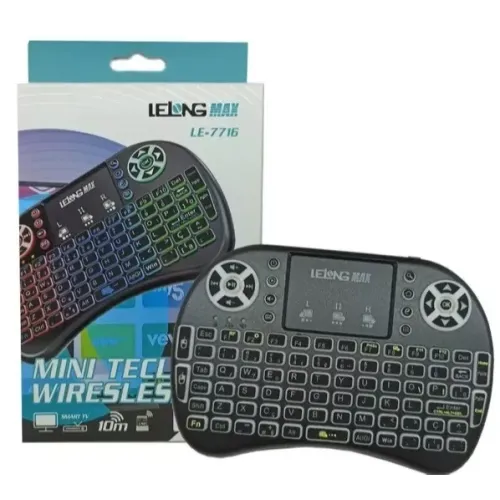 Mini Teclado Controle Sem Fio Para Smart Tv Tv Box Pc Iluminado - NOVO 