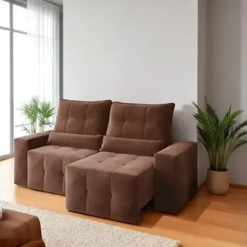 Sofá retratil e reclinavel Rubi marrom