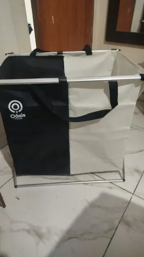 Cesto separador de roupas Preto/Branco