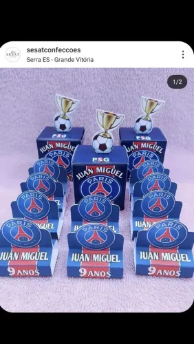 Caixas para festa de aniversário Futebol PSG