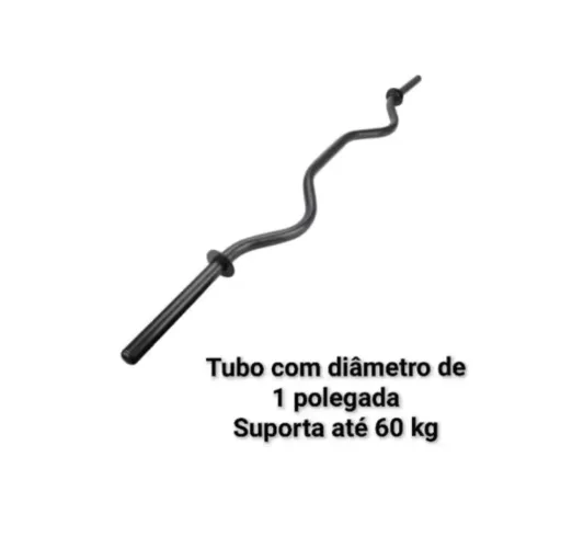 Barra w 1,16 metros oca par de presilhas academia musculação
